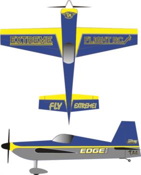 Extreme Flight Edge 540T printed blue-yellow 2 Graphic Package